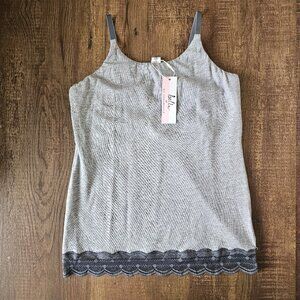 NWT!! Cosabella Avi Cotton Tween Spaghetti Strap Camisole Tank, Heather Gray